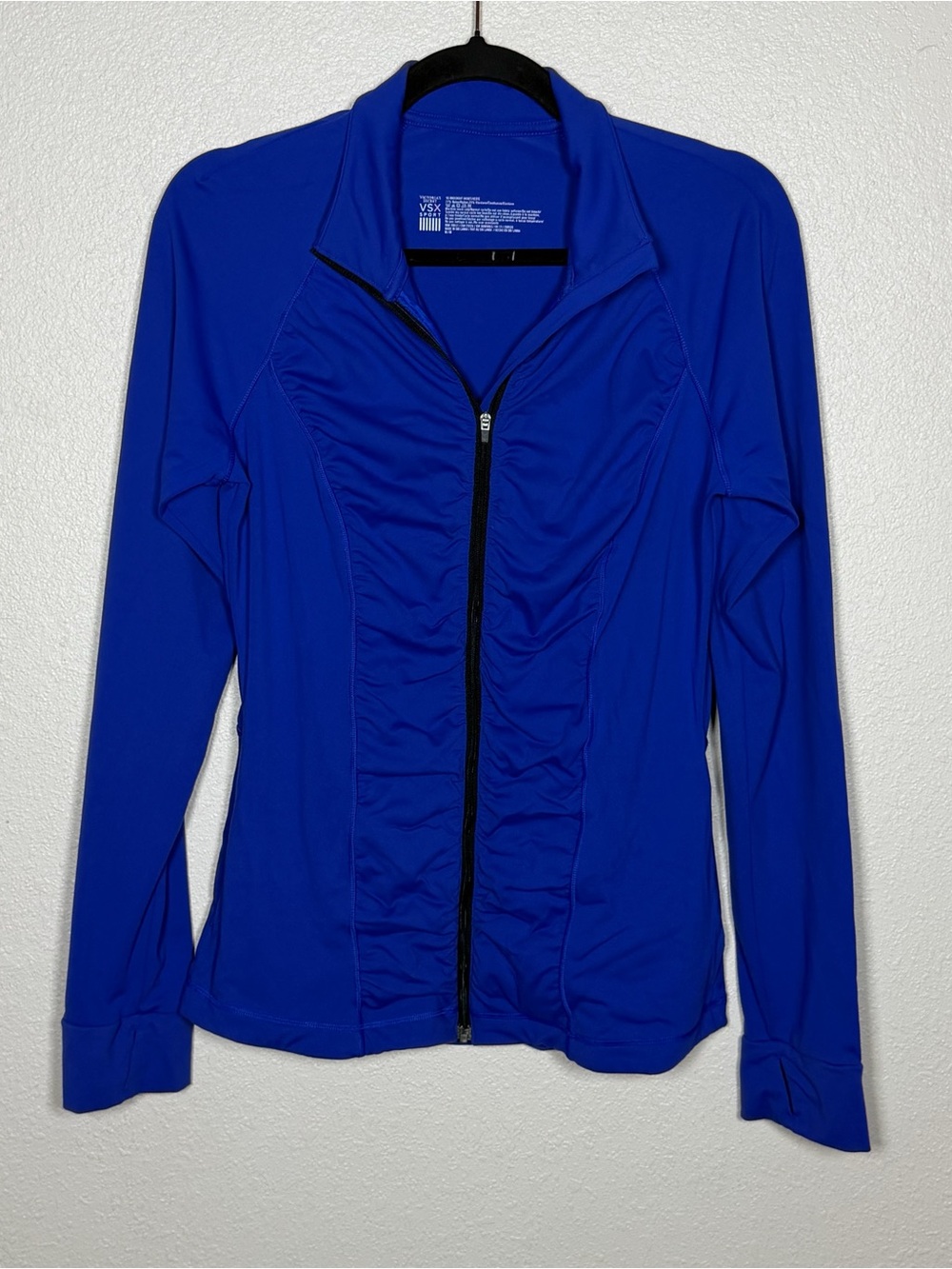 Victoria's Secret VSX Sport Knockout Full Zip Track Jacket Indigo Ruched M Fall